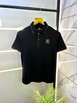 Rare Rabbit Black Polo Premium Collar Neck T-shirt F2921-BL