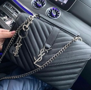 YSL SAINT LAURENT LEATHER BLACK PREMIUM BAG WITH OG BOX