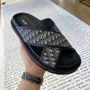 DIO R AQUA OBLIQUE JACQUARD SLIDE SANDAL LB