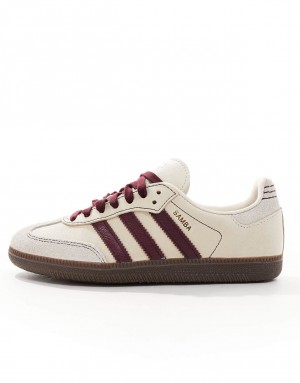 ADIDASS SAMBAA WONDER WHITE MAROON MEN S LEATHER QUALITY