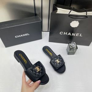 Chanel_Black_Gold_CC_Turnlock_Quilted_Slides_Mules_1892