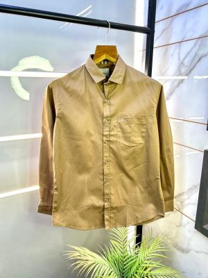 Burberr y Khaki Premium Shirt With Brand Box Packing and Carry Bag F1946-KH