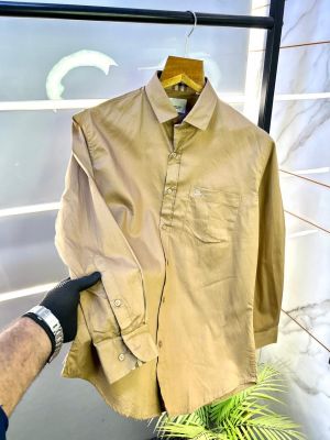 Burberr y Khaki Premium Shirt With Brand Box Packing and Carry Bag F1946-KH