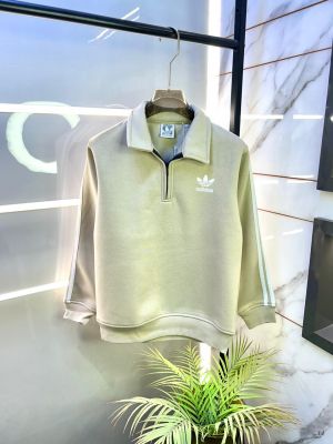 Adida s Beige Imported Super Premium Zipper Sweatshirts F3213-BE