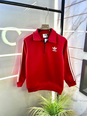 Adida s Red Imported Super Premium Zipper Sweatshirts F3213-RE