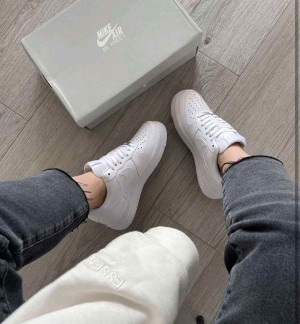 Nik.e airforce 1 white pure leather heavy quality  (580