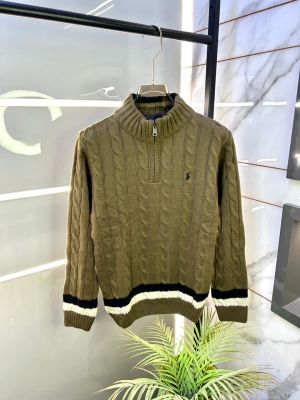 Ralph_Lauren Light Brown Imported knitted Super Premium High Neck Pullovers F3264-LBR