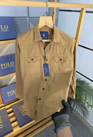 R L DENIM SHIRTS COFFEE K152-CF