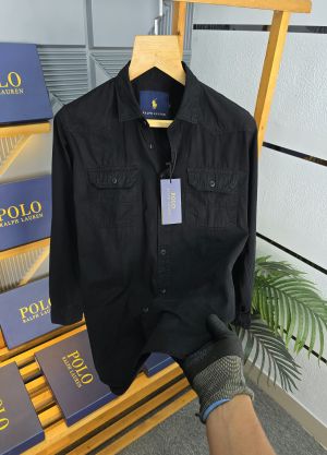 R L DENIM SHIRTS BLACK K152-BK
