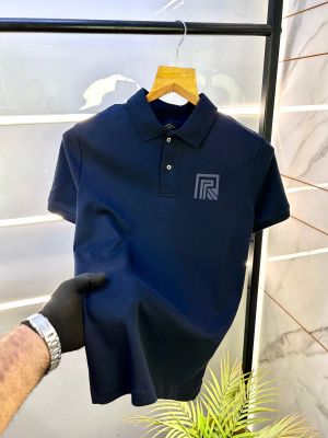 Rare Rabbit Navy Polo Premium Collar Neck T-shirt F2921-NY