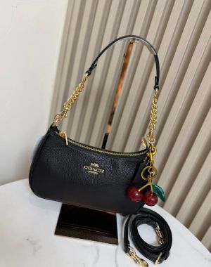 Coach_Teri_Shoulder_Bag_With_Box_Dustbag_SlingBelt_Cherrycharmkeychain_Bill