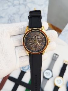 ARMAN I EXCHANGE AUTOMATIC GOLD-BLACK BLACK FIBER BELT 302