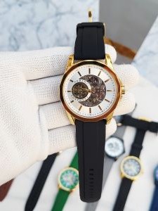 ARMAN I EXCHANGE AUTOMATIC GOLD BLACK FIBER BELT 302