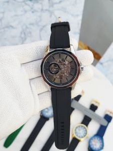 ARMAN I EXCHANGE AUTOMATIC SILVER BLACK FIBER BELT 302