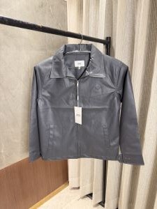 Ami paris Grey Leather Jacket Very Premium Quality
