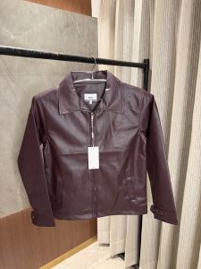 Ami paris Wine Leather Jacket Very Premium Quality