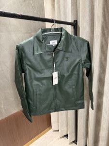 Ami paris Green Leather Jacket Very Premium Quality