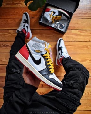 Nike Jordan Retro 1 High X Union Black Toe Leather Semi UA