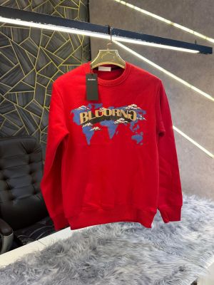 Bluorng Red Embossed Logo Print Imported Sweatshirt (1945)