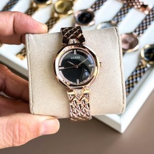 GUESS LADIES WATCH ROSE GOLD BLACK 