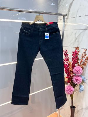 Diese l Black Premium Imported Stretchable Lycra Fabric Boot Cut Denim with Embroidered Design 3375