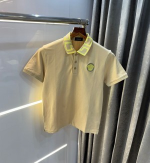 Versace Couture Beige Embroidery Logo Imported Polo T-Shirt (1169)
