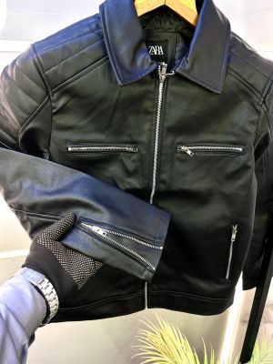 Zar a Imported Super Premium Black Leather Zipper Jacket F3070-BL