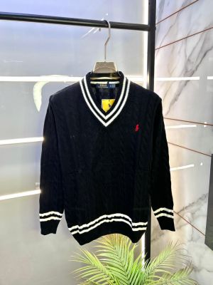 Ralph_Lauren Black Imported knitted Super Premium Pullovers F3190-B1