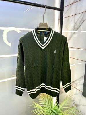 Ralph_Lauren Olive Imported knitted Super Premium Pullovers F3190-OL