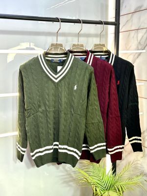 Ralph_Lauren Olive Imported knitted Super Premium Pullovers F3190-OL