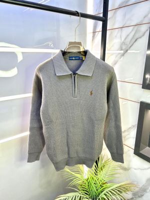 Ralph_Lauren Grey Imported knitted Super Premium Pullovers F3262-GY