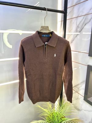 Ralph_Lauren Brown Imported knitted Super Premium Pullovers F3262-DBR