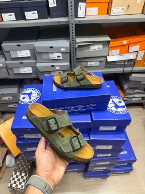 Birkenstock Arizona Green Suede