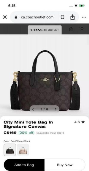 Coac_h City Mini Tote Bag In Signature Canvas with box 669