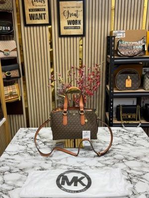 Michael_Kors Emma Satchel Bag With Dust Bag (Brown)