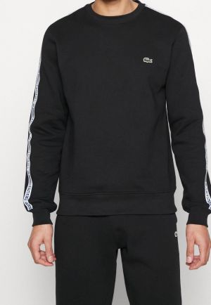 Lacost e Black Premium Imported Interlock Cotton 380 GSM Shoulder Strip and Embroidered Logo Sweatshirt 3393