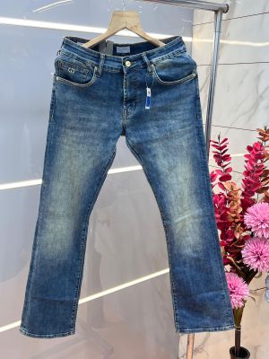 Christian Dio r Light Shade Premium Imported Stretchable Lycra Fabric Boot Cut Denim with Embroidered Design 3401