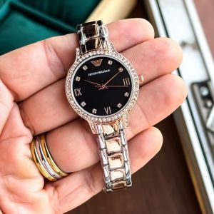 EMPORIO ARMAN_I LADIES SILVER COPAR (2ton) BLACK DAYAL