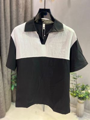 KOREAN IMPORTED HIGH DEMAND ARTICLE POLO T-SHIRT BLACK WHITE