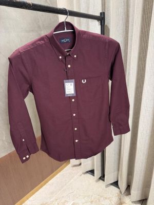 Fredperry Wine Premium Oxford Cotton Shirt