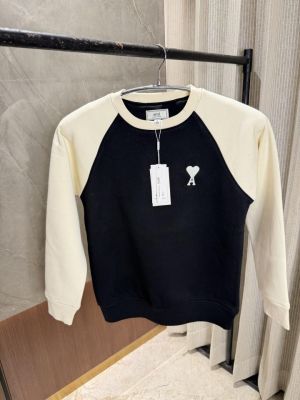 Ami Paris White Full sleeves Sweatshirt Warm cotton Imported