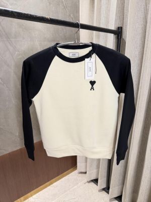 Ami Paris White Full sleeves Sweatshirt Warm cotton Imported