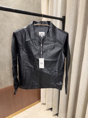 Ami paris Black Leather Jacket Very Premium Quality