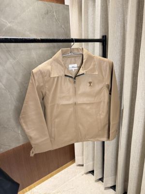 Ami paris Camel Leather Jacket Very Premium Quality