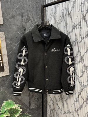 Amiri.100%.Imported.Grey.Shubhmann.Gill.Edition.Very.Premium.Designer.Varsity.Jacket.CS277