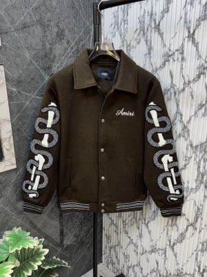 Amiri.100%.Imported.Brown.Shubhmann.Gill.Edition.Very.Premium.Designer.Varsity.Jacket.CS277