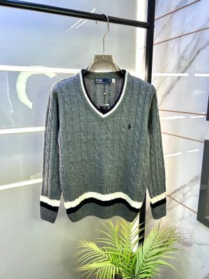 Ralph_Lauren Grey Imported knitted Super Premium Pullovers F3181-GY1