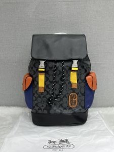 Coach_Black-Blue-Red_Rivington_ColorBlock_Unisex_Backpack_With_DustCover
