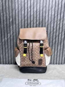 Coach_Apricot-Black-Khakhi_Rivington_ColorBlock_Unisex_Backpack_With_DustCover