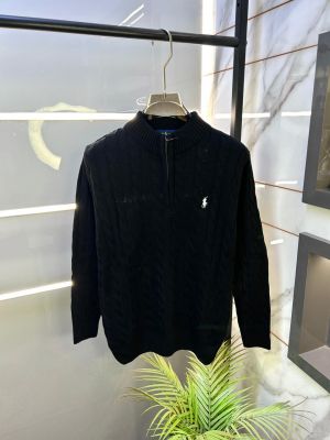 Ralph_Lauren Black Imported knitted Super Premium Pullovers F3278-BL